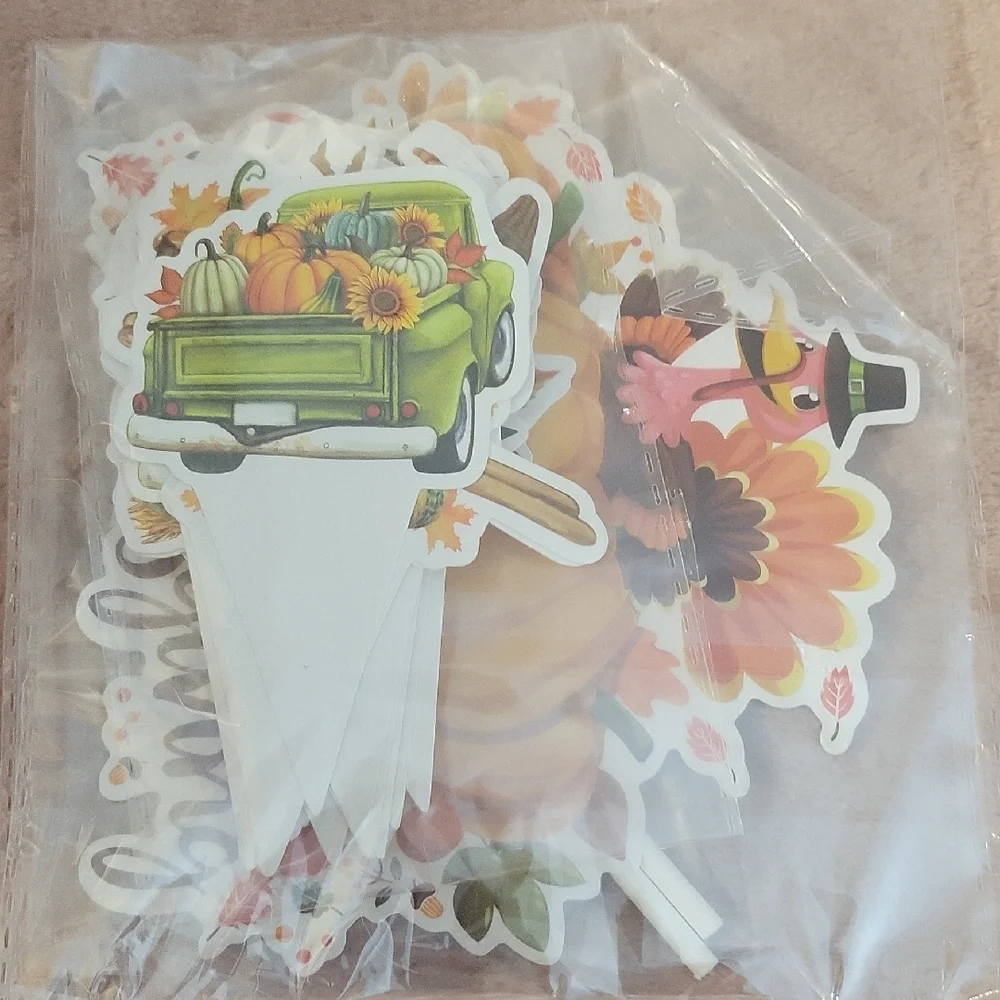 Green and Orange Cake Toppers for Fall Celebrations